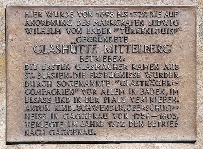 Erinnerungstafel an die Glashüttenzeit